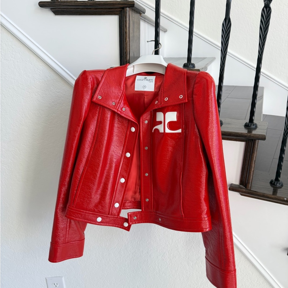Courreges Red Reedition Vinyl Jacket - Picture 3 of 12